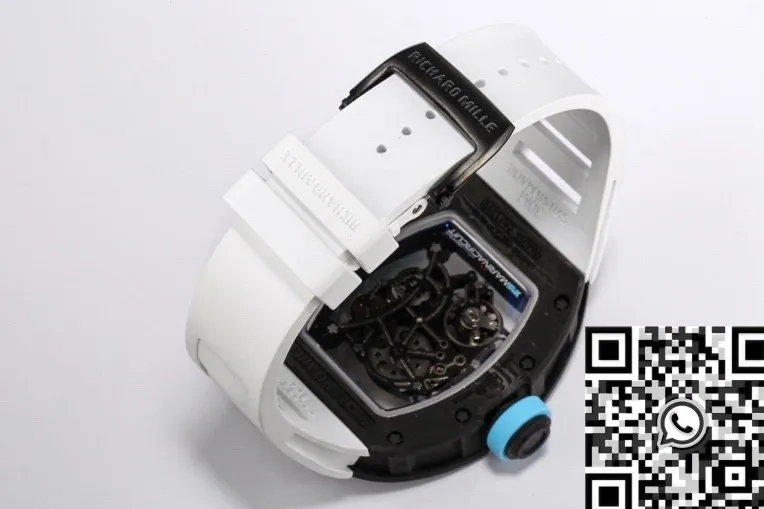 Functional Richard Mille RM055 Blue Dial White Rubber Strap Watch BBR Factory 2580
