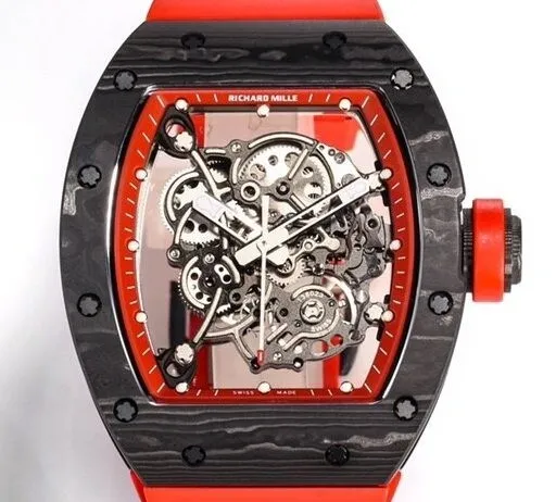 TopPick Richard Mille RM055 Red Dial Watch BBR Factory 2584