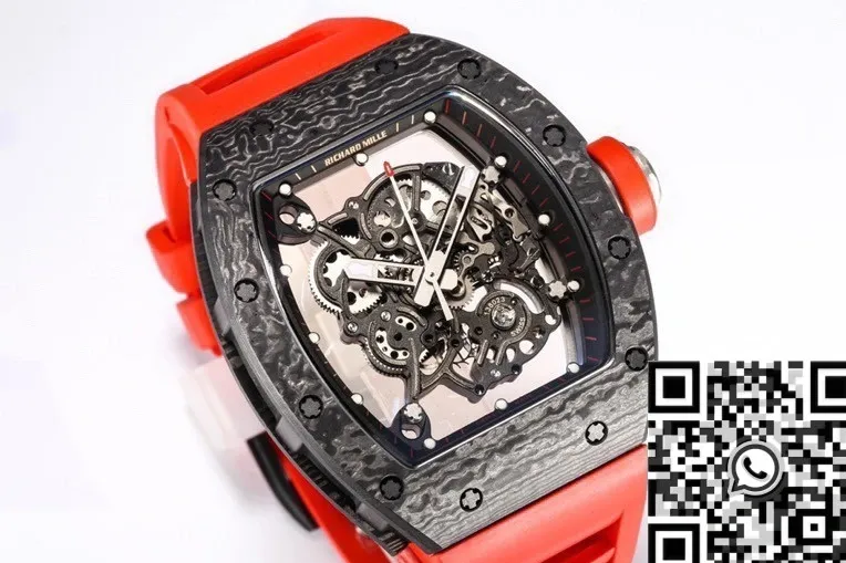 Richard Mille RM055 Red Rubber Strap Watch BBR Factory Lightweight 2577