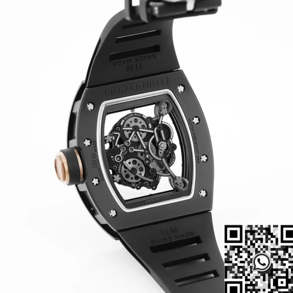 Compact Richard Mille RM055 V5 Black Ceramics Watch KV Factory 2551