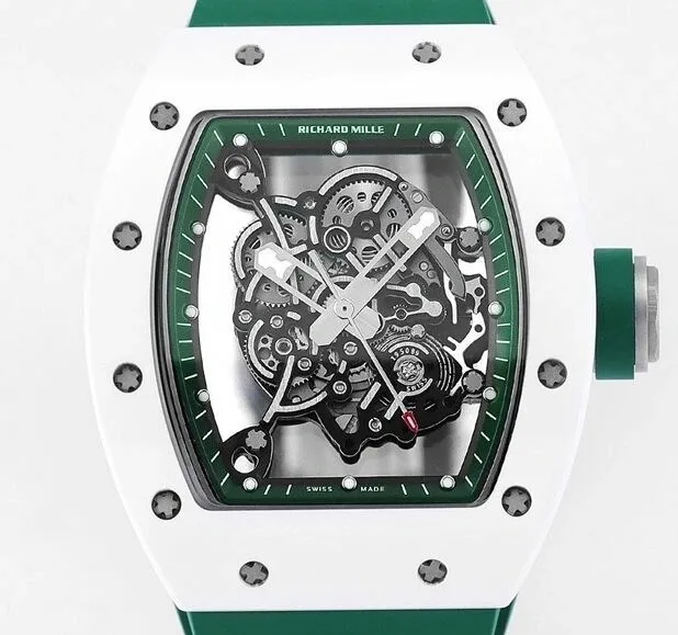 Richard Mille RM055 V5 Green Rubber Strap Watch KV Factory Colorful 2553