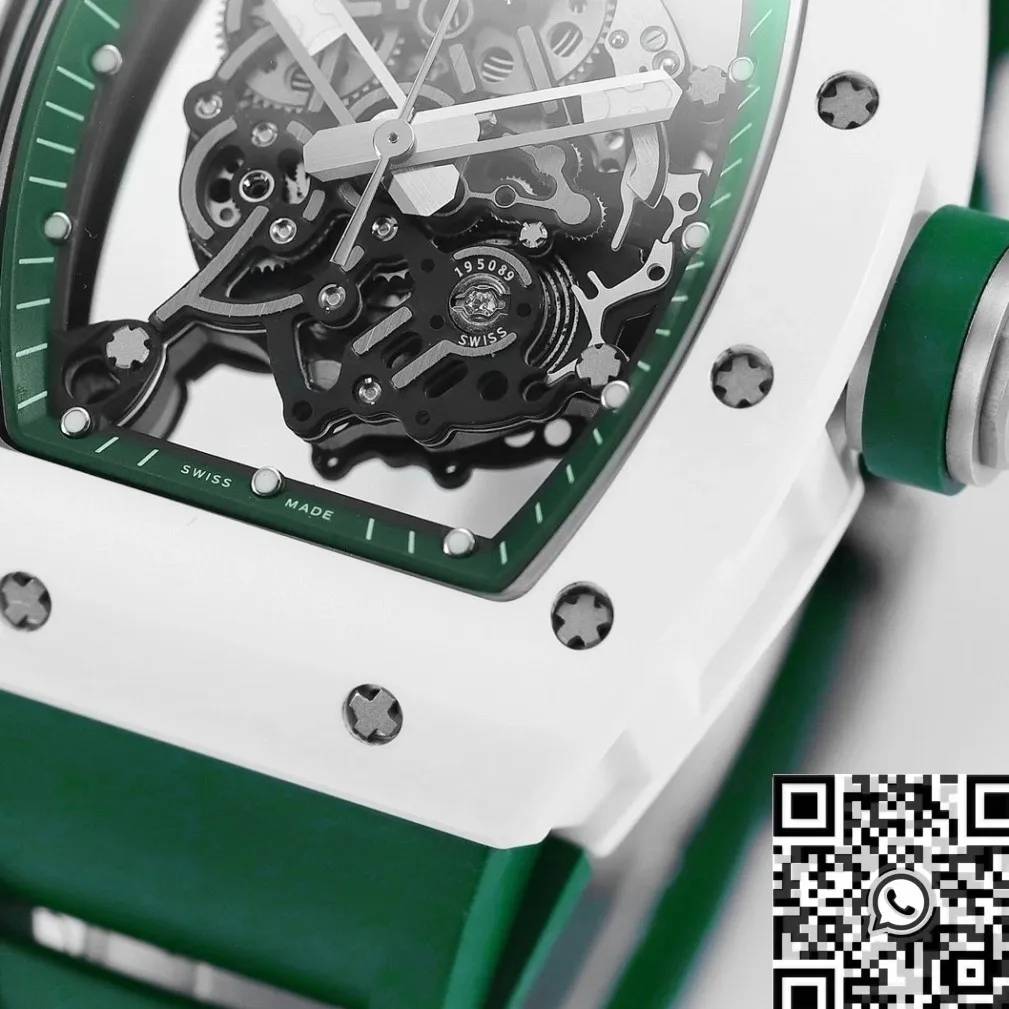 Richard Mille RM055 V5 Green Rubber Strap Watch KV Factory Colorful 2553