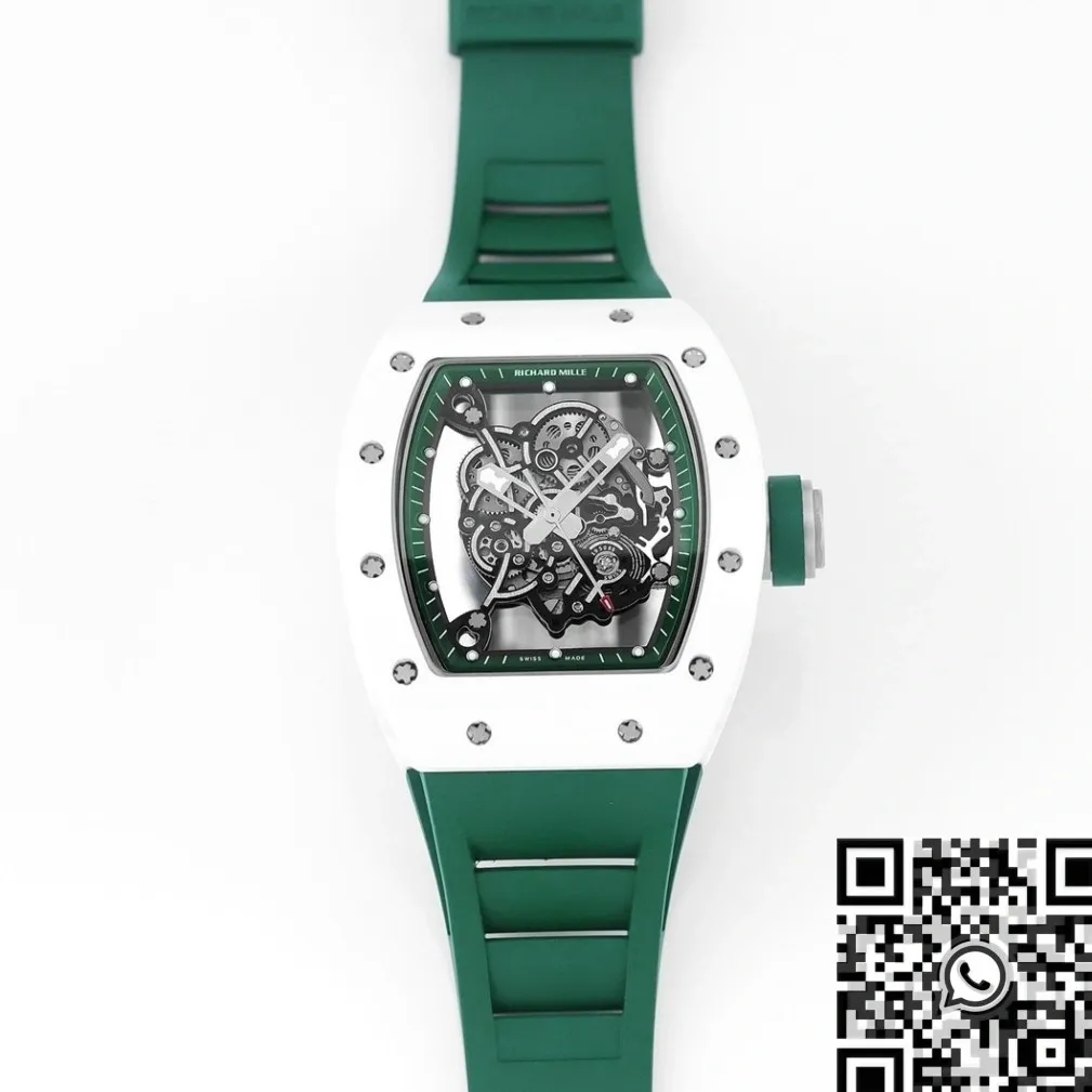 Richard Mille RM055 V5 Green Rubber Strap Watch KV Factory Colorful 2553