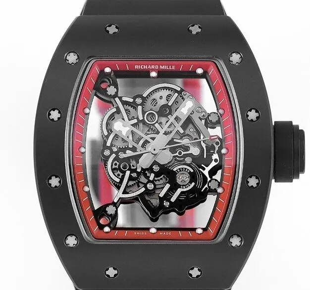 SmoothTexture Richard Mille RM055 V5 Red Dial Watch KV Factory 2555