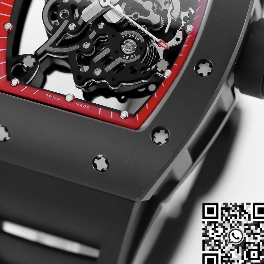 SmoothTexture Richard Mille RM055 V5 Red Dial Watch KV Factory 2555