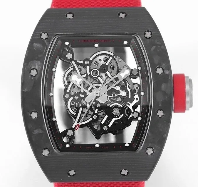 Richard Mille RM055 V5 Red Nylon Strap Watch KV Factory MoistureWicking 2558