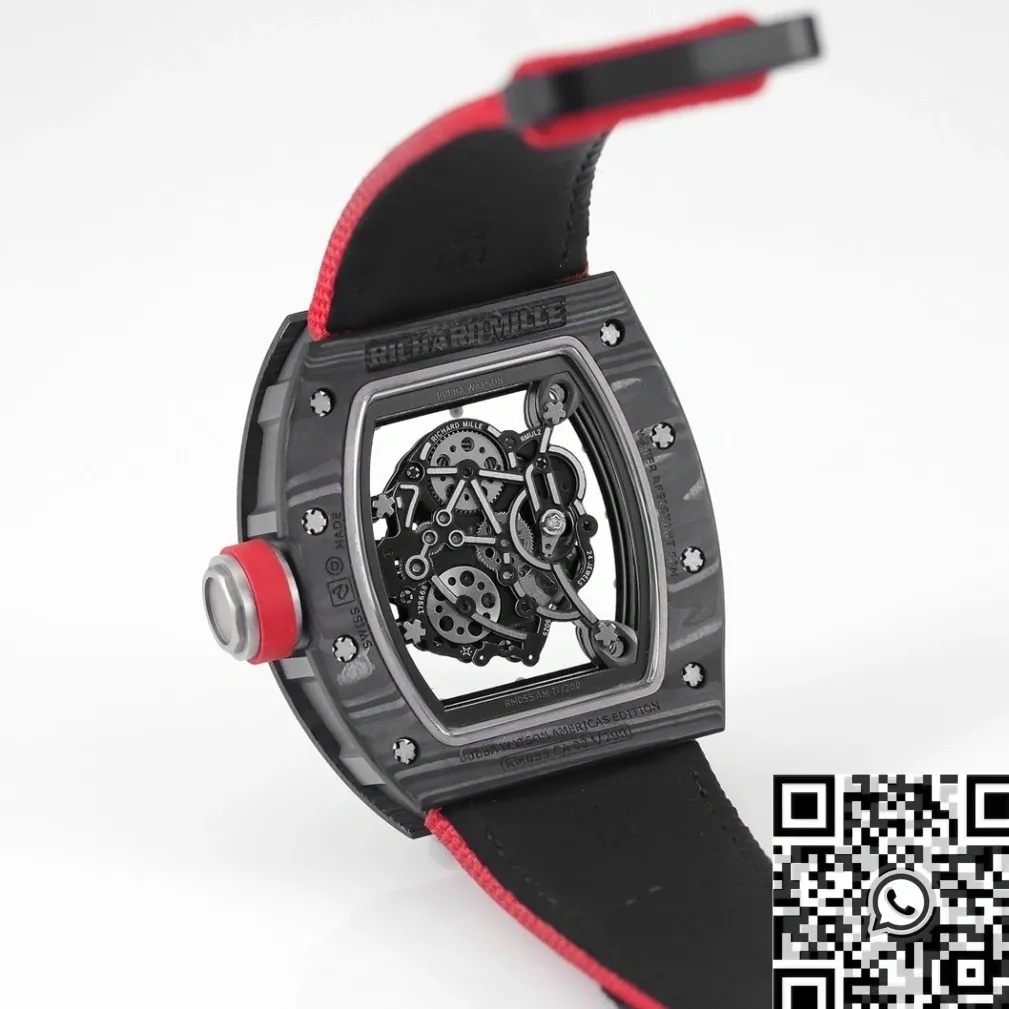 Richard Mille RM055 V5 Red Nylon Strap Watch KV Factory MoistureWicking 2558