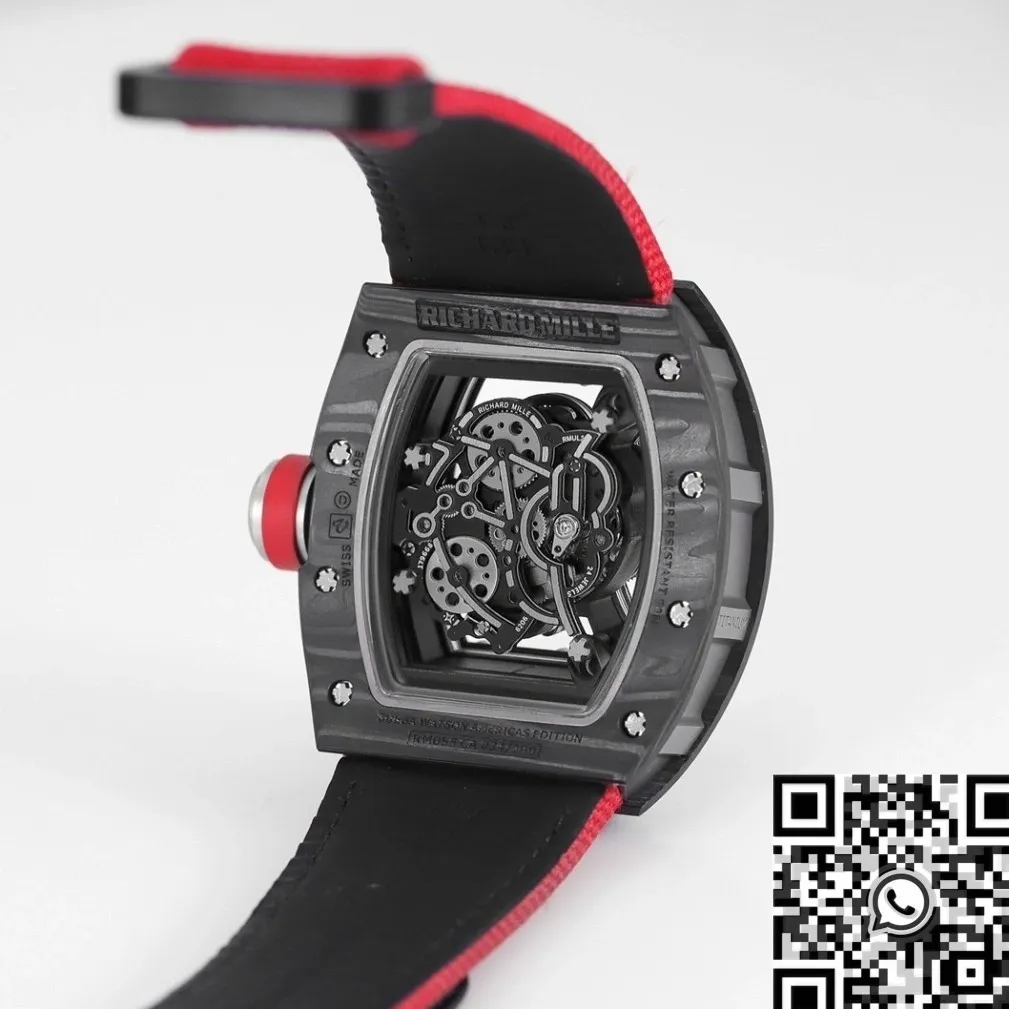 Richard Mille RM055 V5 Red Nylon Strap Watch KV Factory MoistureWicking 2558