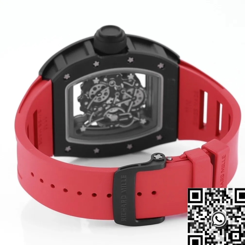 Richard Mille RM055 V5 Red Rubber Strap Watch KV Factory WeatherProof 2559