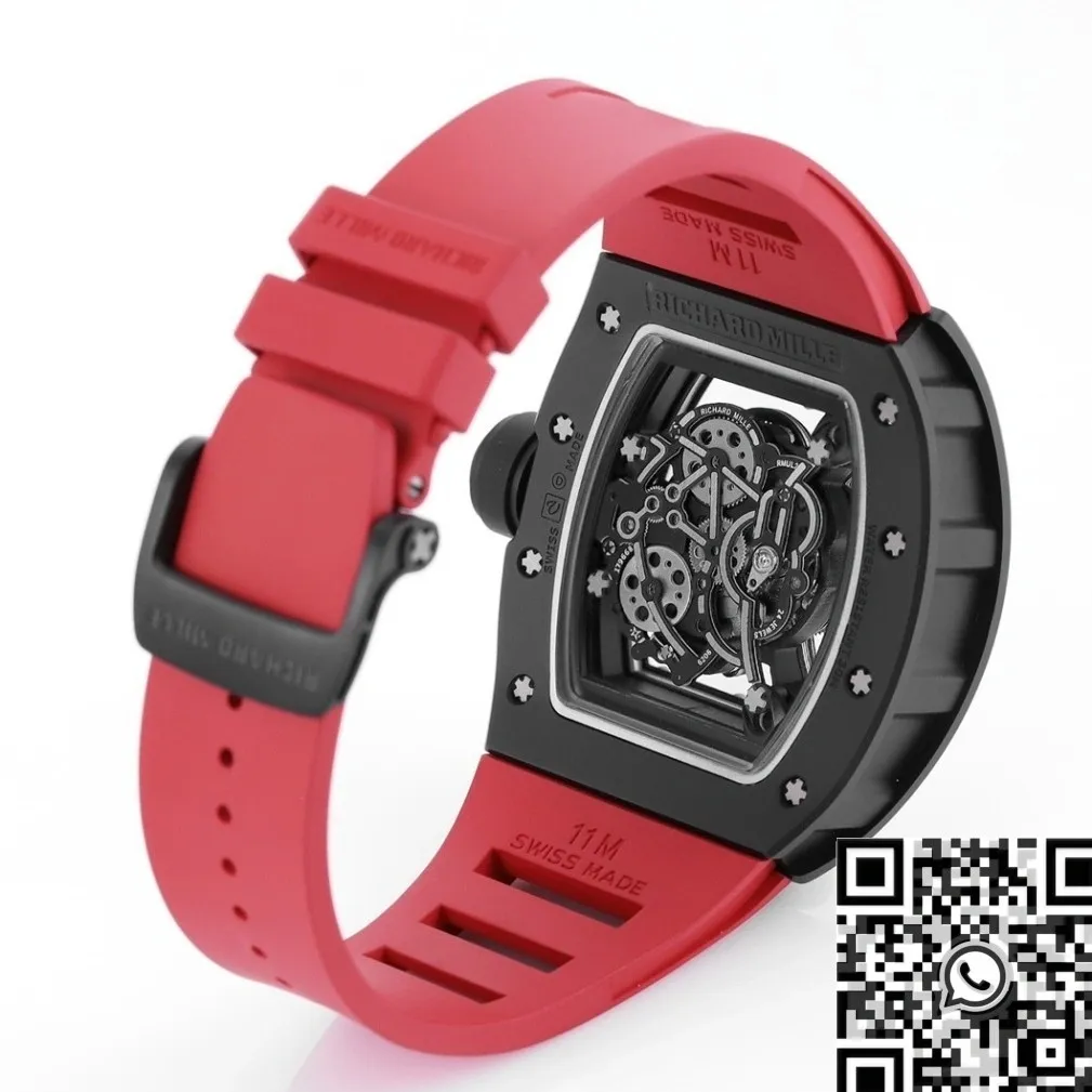 Richard Mille RM055 V5 Red Rubber Strap Watch KV Factory WeatherProof 2559
