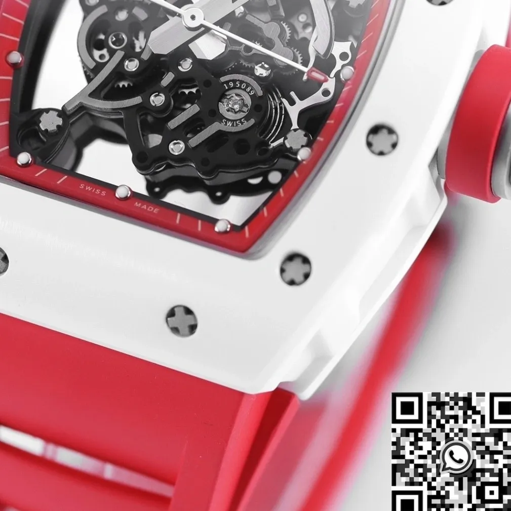 Popular Richard Mille RM055 V5 Red Rubber Strap Watch KV Factory 2561