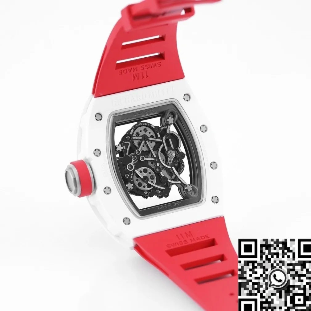 Popular Richard Mille RM055 V5 Red Rubber Strap Watch KV Factory 2561