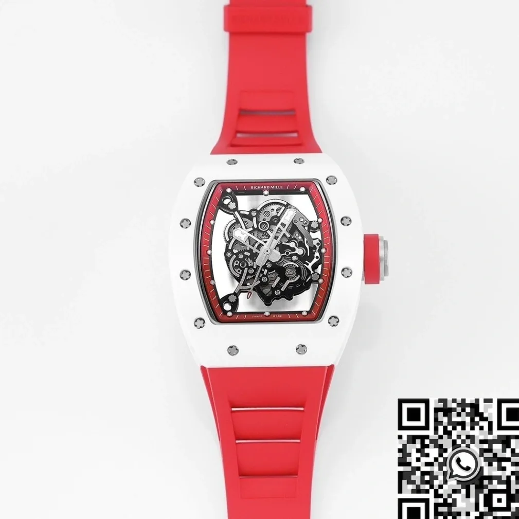 Popular Richard Mille RM055 V5 Red Rubber Strap Watch KV Factory 2561