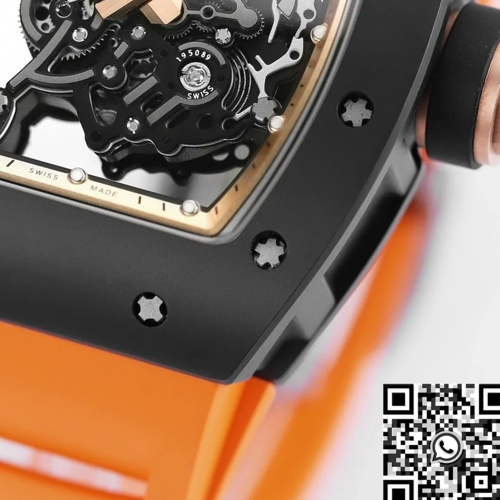 Richard Mille RM055 V5 Yellow Rubber Strap Watch KV Factory Elegant 2562