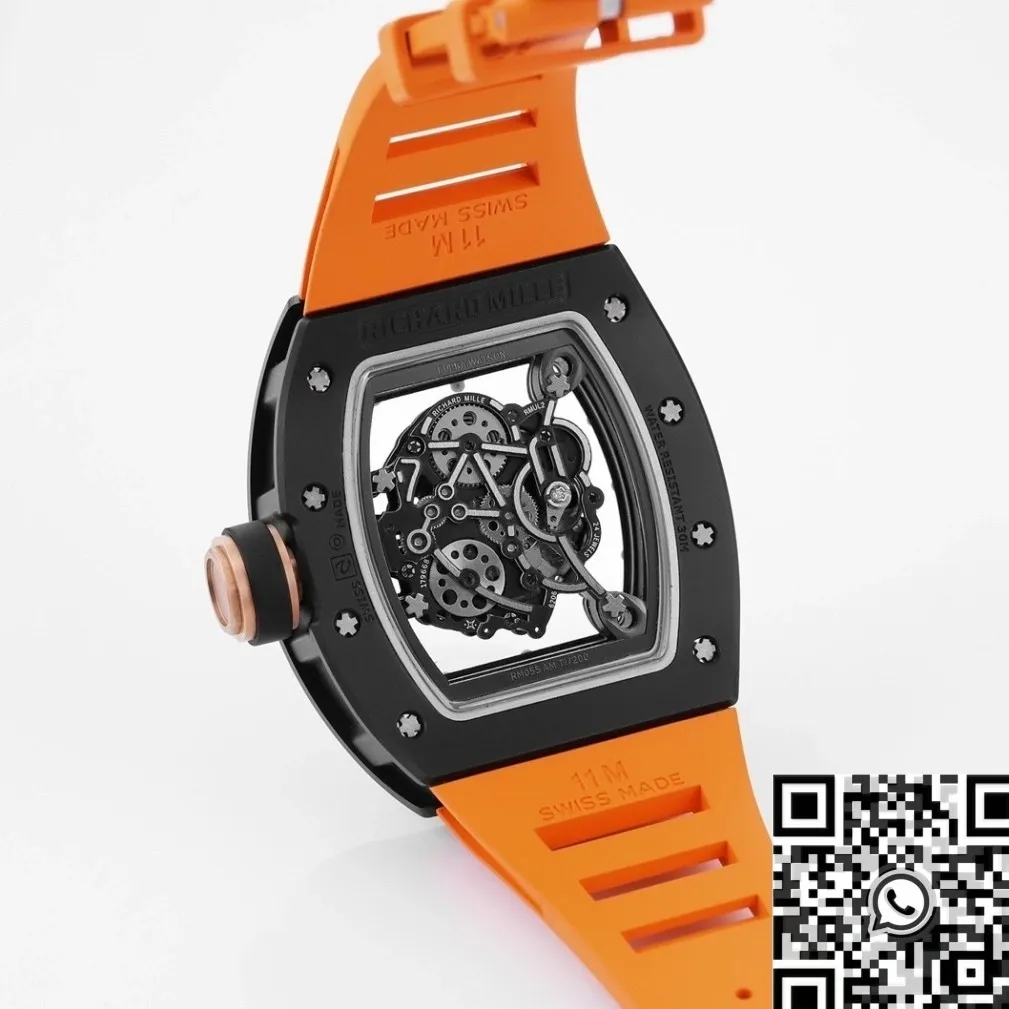 Richard Mille RM055 V5 Yellow Rubber Strap Watch KV Factory Elegant 2562