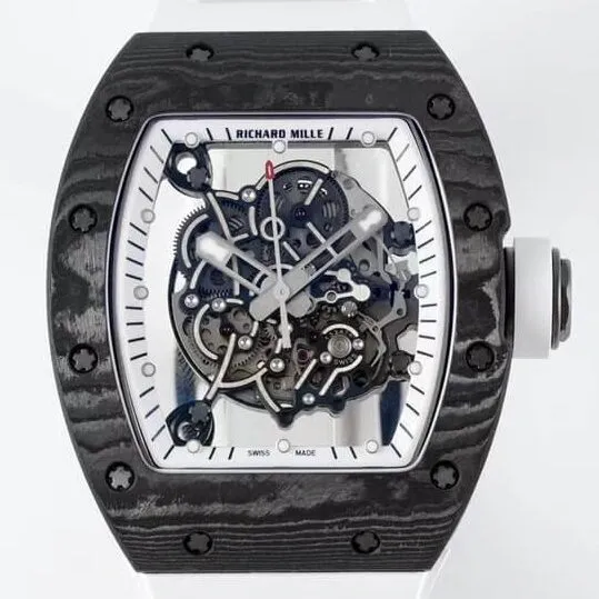 Richard Mille RM055 White Rubber Strap Watch ZF Factory Practical 2279