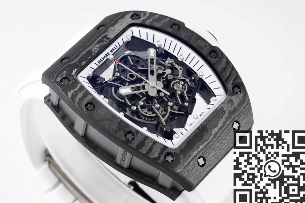 Richard Mille RM055 White Rubber Strap Watch ZF Factory Practical 2279