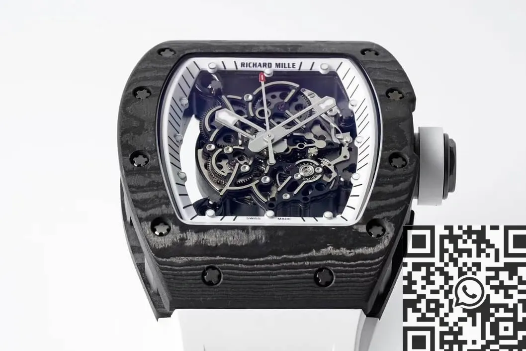 Richard Mille RM055 White Rubber Strap Watch ZF Factory Practical 2279