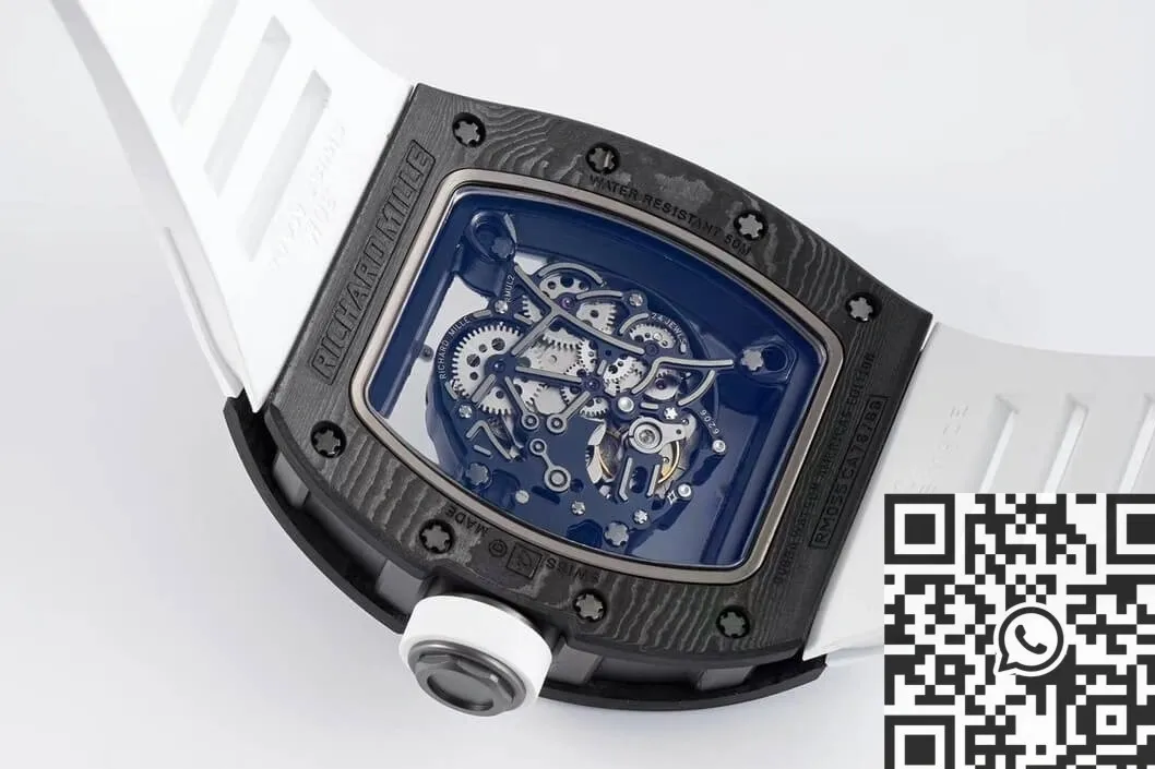 Richard Mille RM055 White Rubber Strap Watch ZF Factory Practical 2279