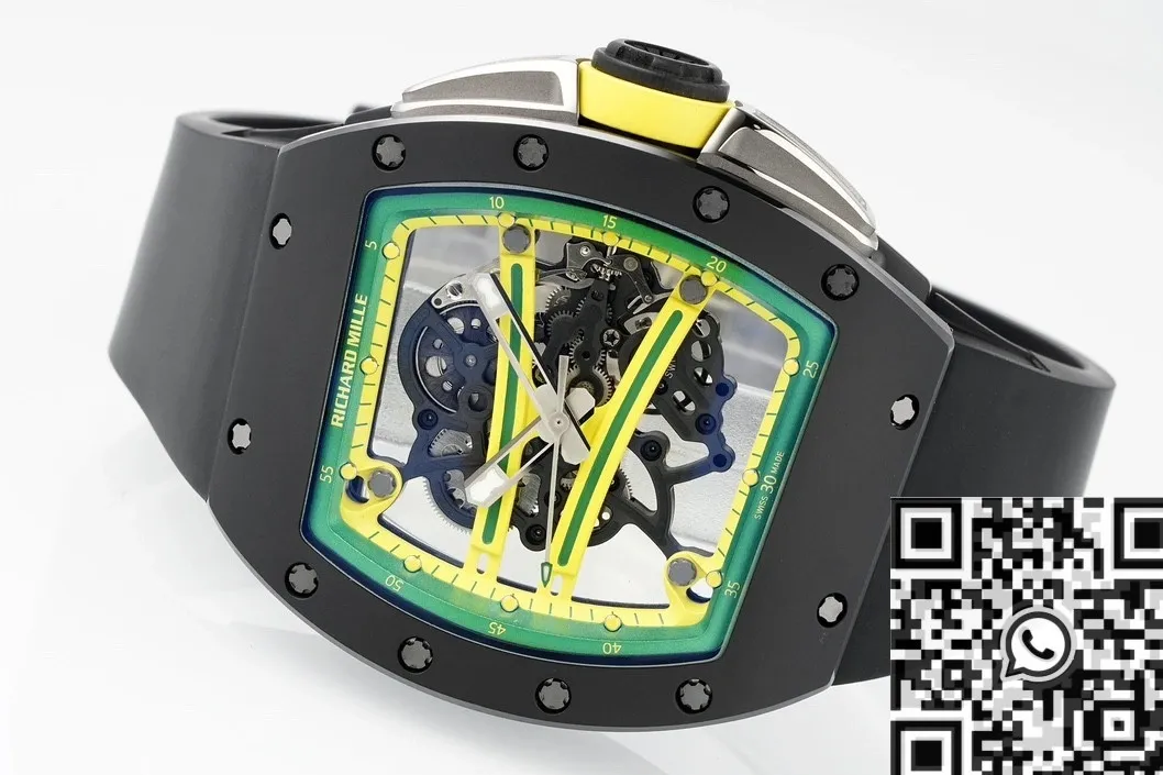 Richard Mille RM061 Replica Black Ceramics Black Strap Watch ZF Factory GoodFit 2283