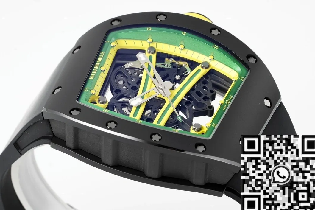 Richard Mille RM061 Replica Black Ceramics Black Strap Watch ZF Factory GoodFit 2283