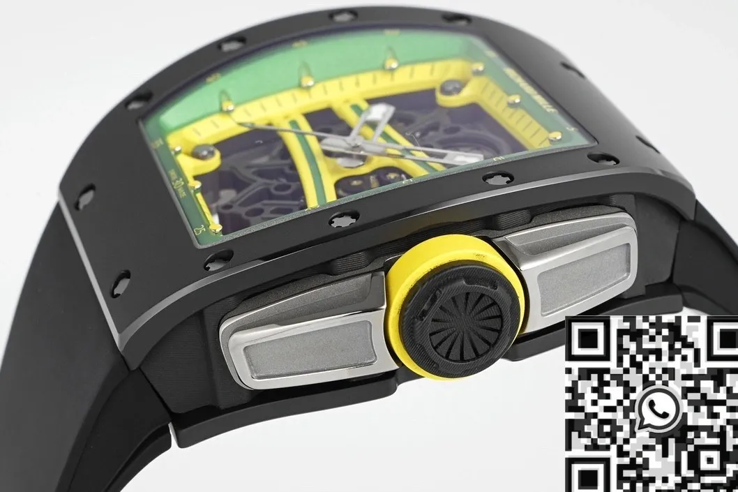 Richard Mille RM061 Replica Black Ceramics Black Strap Watch ZF Factory GoodFit 2283