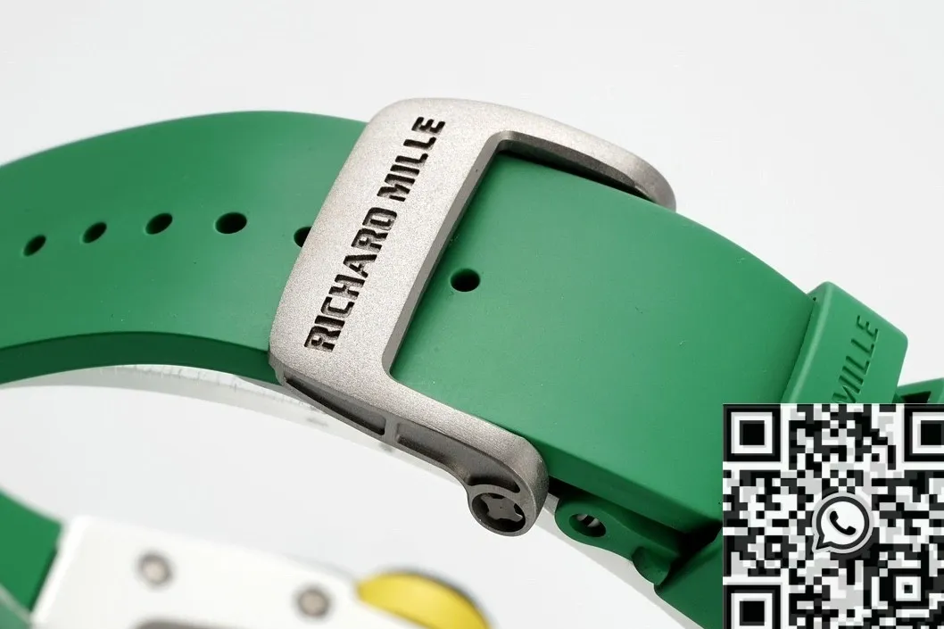 Comfortable Richard Mille RM061 White Ceramics Green Strap Watch ZF Factory 2284