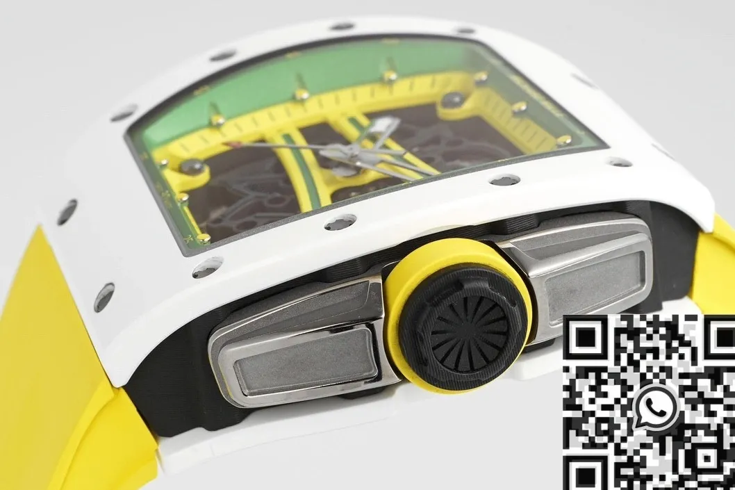 FreshLook Richard Mille RM061 White Ceramics Yellow Strap Watches ZF Factory 2285
