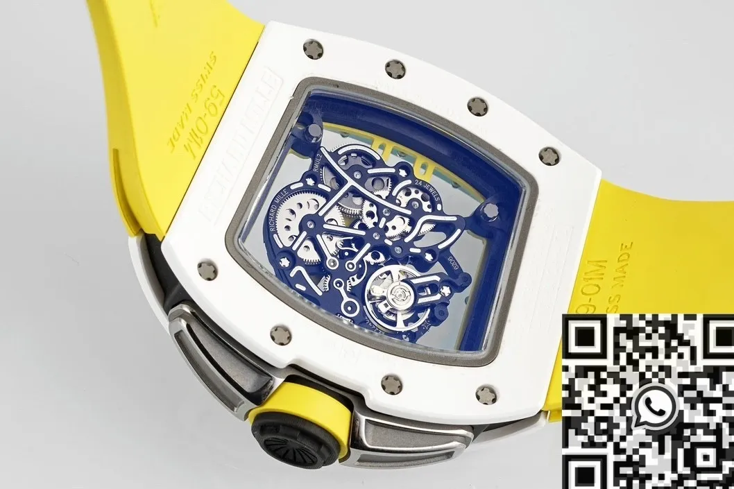 FreshLook Richard Mille RM061 White Ceramics Yellow Strap Watches ZF Factory 2285