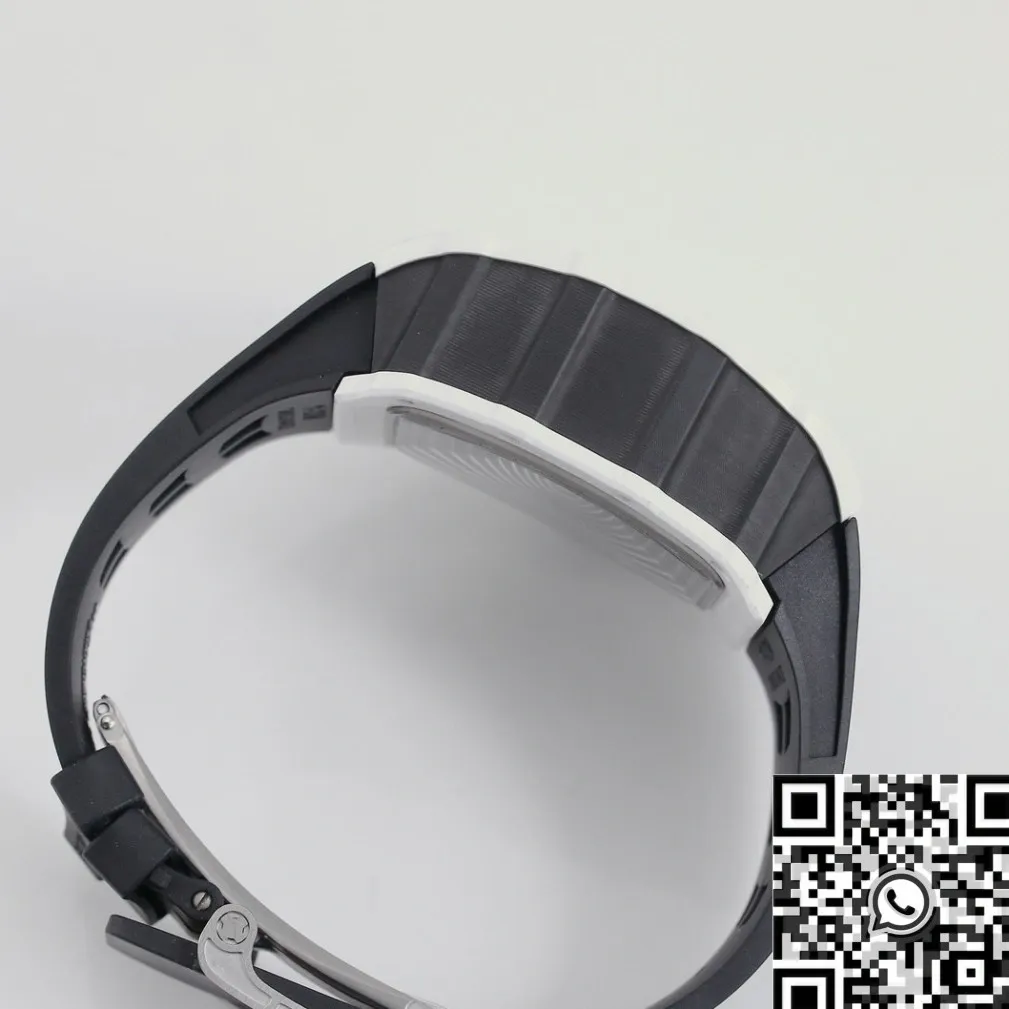 Richard Mille RM11 White Ceramic Black Rubber Strap Watch KV Factory DailyWear 2564