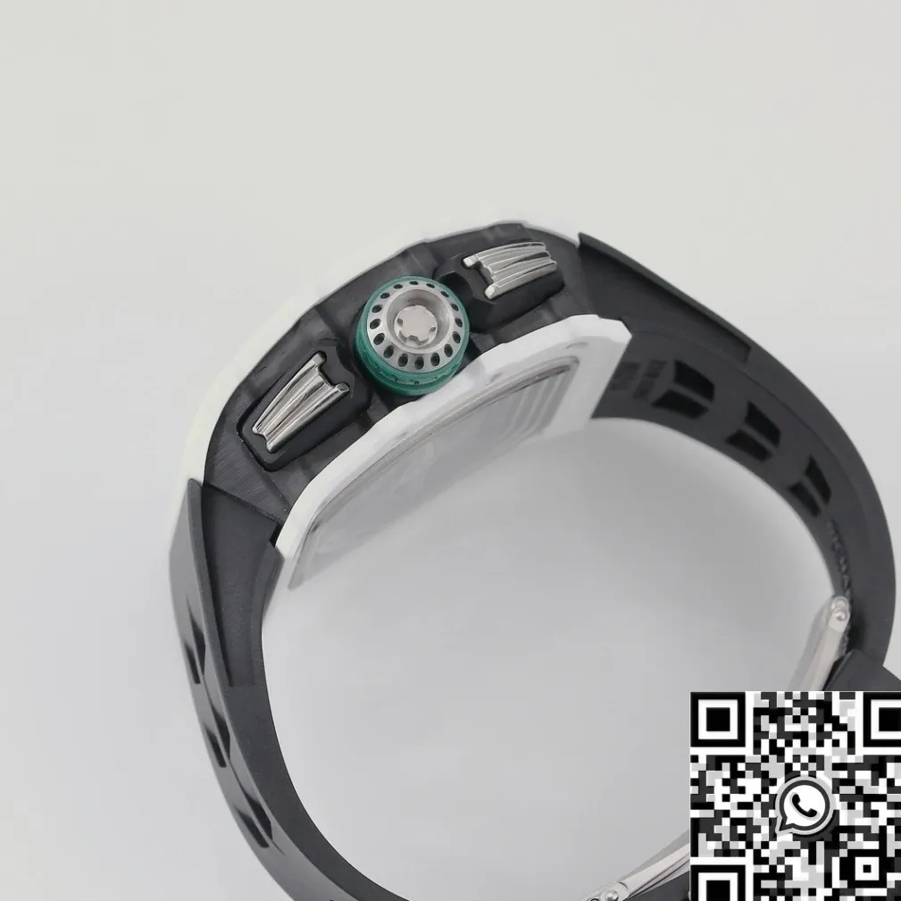 Richard Mille RM11 White Ceramic Black Rubber Strap Watch KV Factory DailyWear 2564