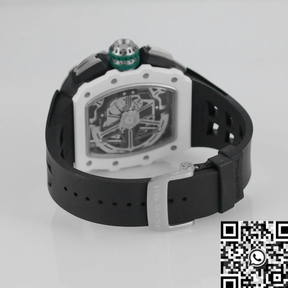 Richard Mille RM11 White Ceramic Black Rubber Strap Watch KV Factory DailyWear 2564