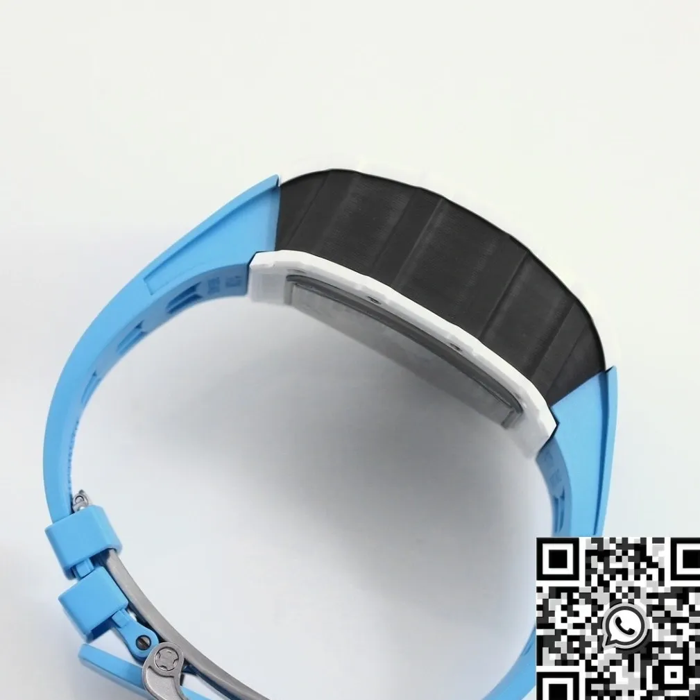 WaterResistant Richard Mille RM11 White Ceramic Blue Rubber Strap Watch KV Factory 2566