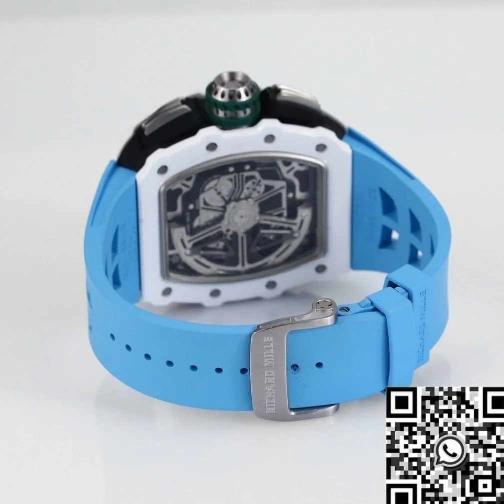 WaterResistant Richard Mille RM11 White Ceramic Blue Rubber Strap Watch KV Factory 2566
