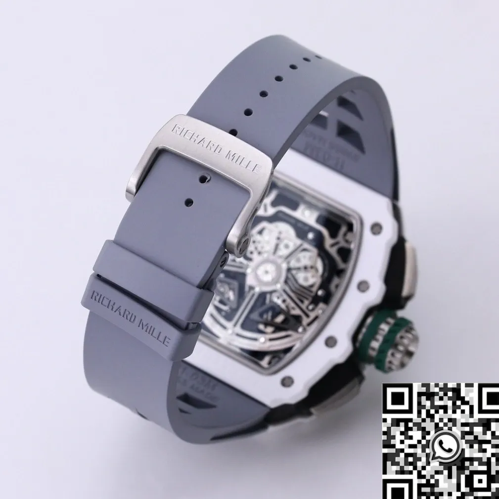Richard Mille RM11 White Ceramic Rubber Strap Watch KV Factory Bold 2570
