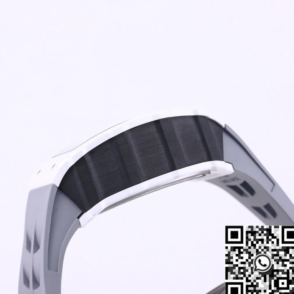 Richard Mille RM11 White Ceramic Rubber Strap Watch KV Factory Bold 2570