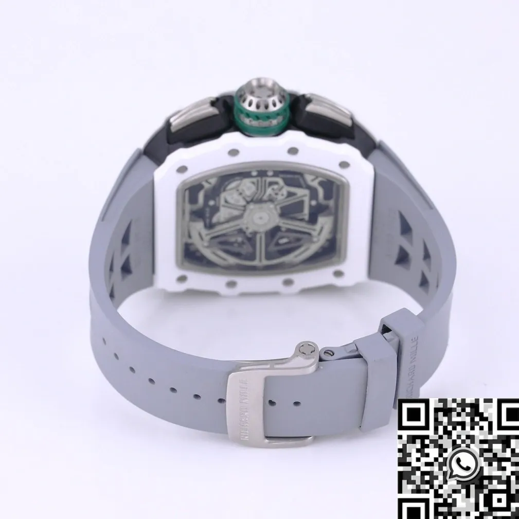 Richard Mille RM11 White Ceramic Rubber Strap Watch KV Factory Bold 2570