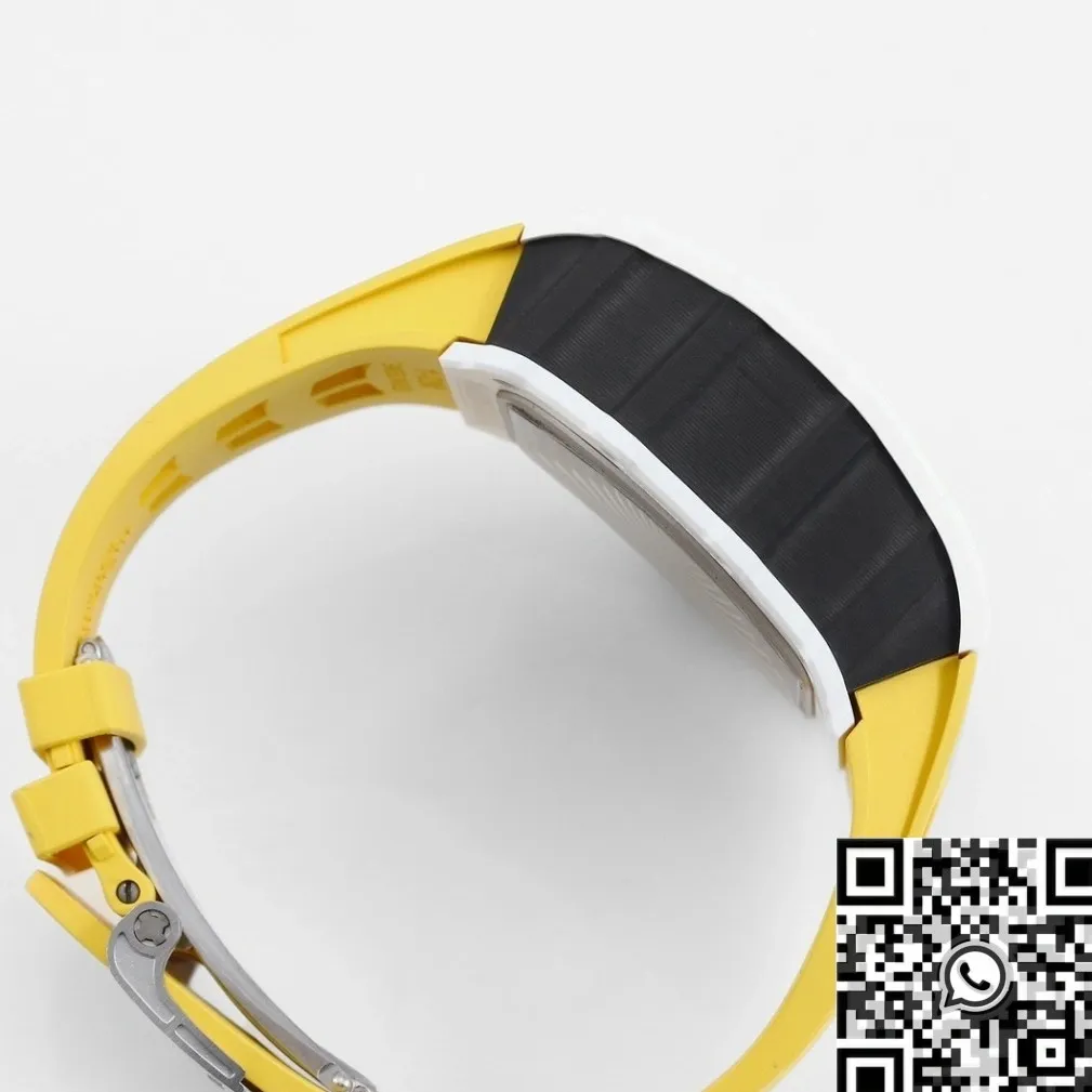 Richard Mille RM11 White Ceramic Yellow Rubber Strap Watch KV Factory MultiPurpose 2573