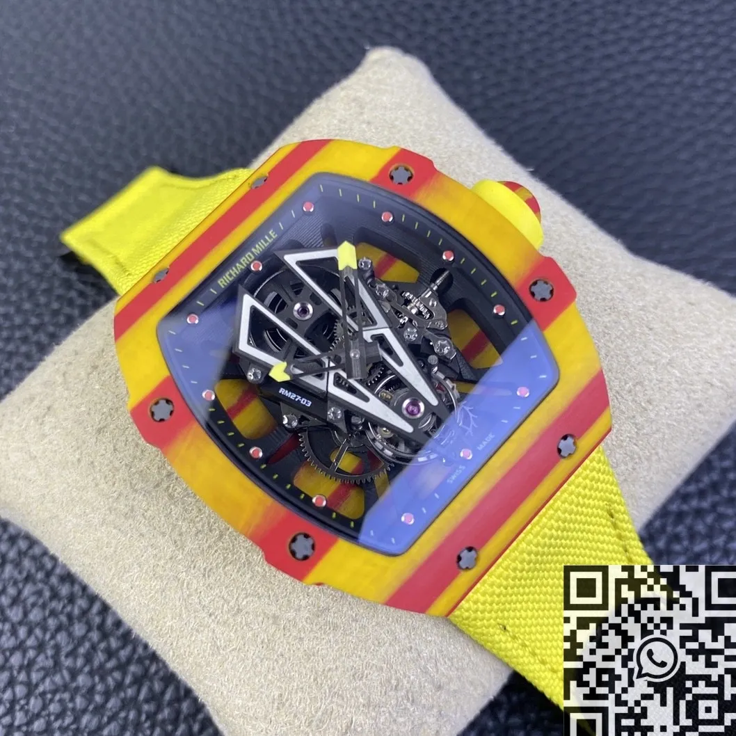 Richard Mille RM27-03 Tourbillon Yellow Strap Watch BBR Factory Snug 2595