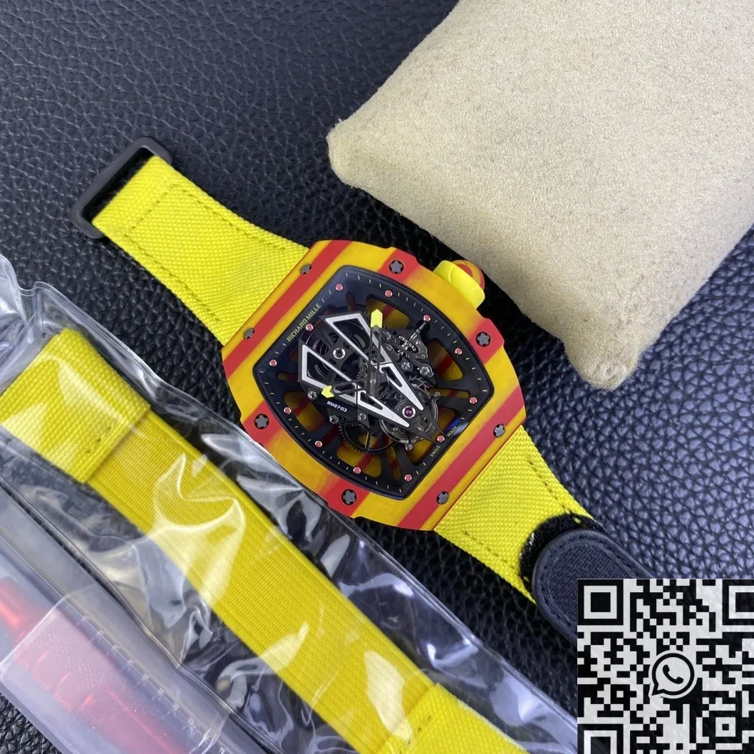 Richard Mille RM27-03 Tourbillon Yellow Strap Watch BBR Factory Snug 2595