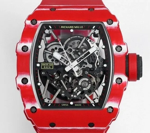 Richard Mille RM35-02 Red Carbon Fiber Case Watch BBR Factory DailyWear 2588