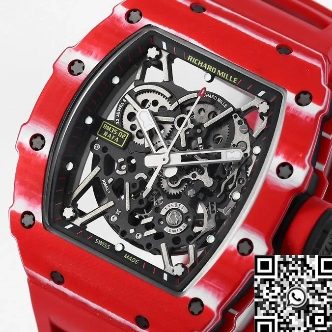 Richard Mille RM35-02 Red Carbon Fiber Case Watch BBR Factory DailyWear 2588