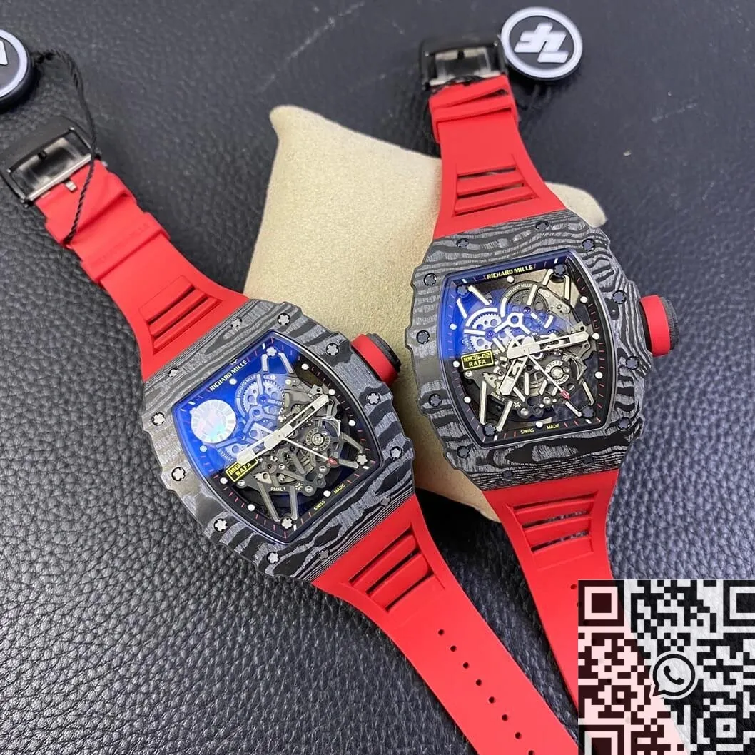 WaterResistant Richard Mille RM35-02 V3 Red Rubber Strap Watch ZF Factory 2288