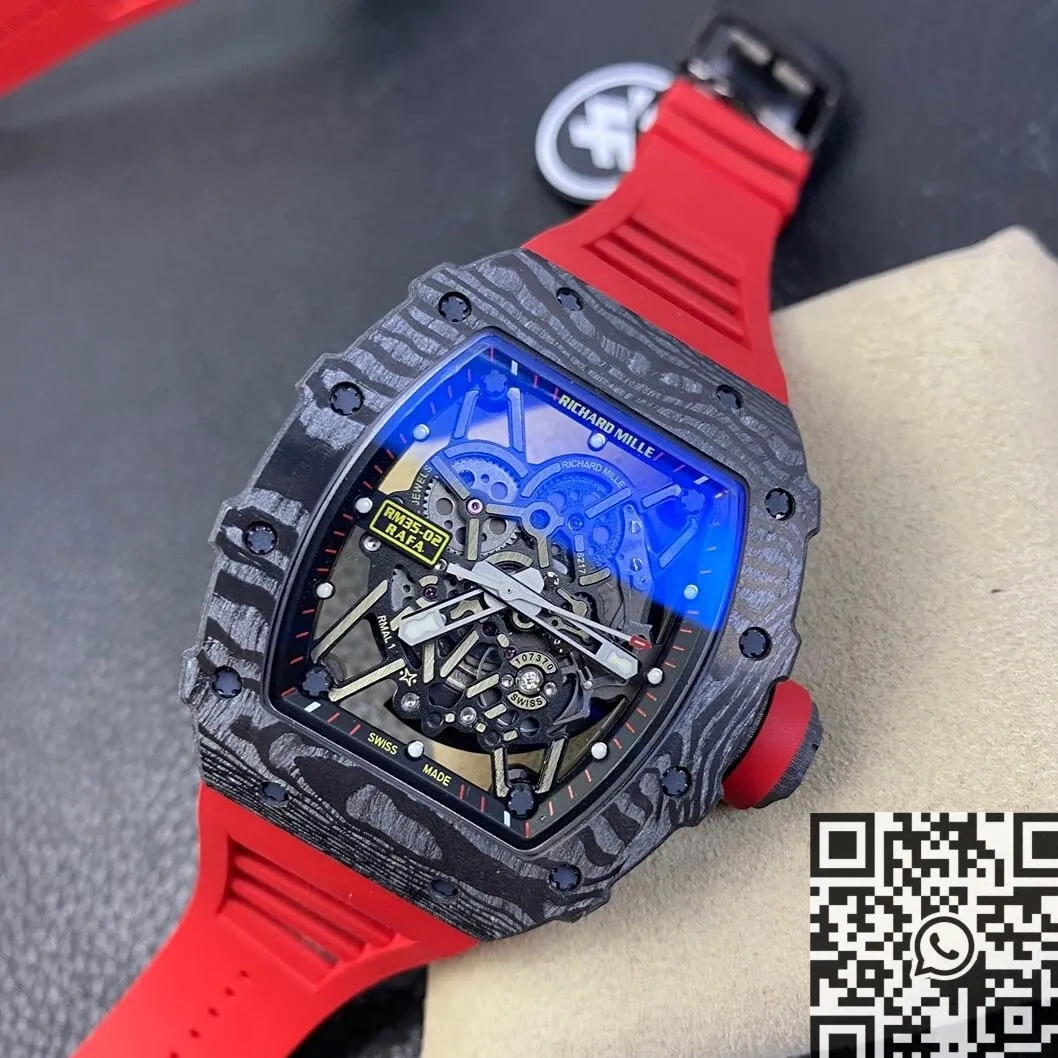 WaterResistant Richard Mille RM35-02 V3 Red Rubber Strap Watch ZF Factory 2288
