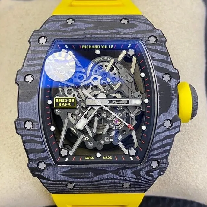 Richard Mille RM35-02 V3 Yellow Rubber Strap Watch ZF Factory ZeroBulk 2293