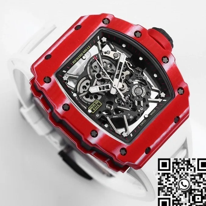 Resilient Richard Mille RM35-02 White Strap Carbon Fiber Watch BBR Factory 2593