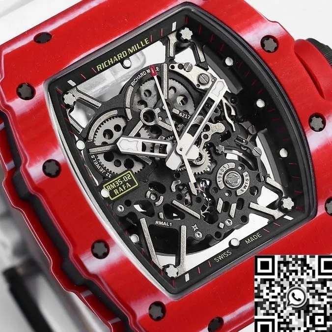 Resilient Richard Mille RM35-02 White Strap Carbon Fiber Watch BBR Factory 2593