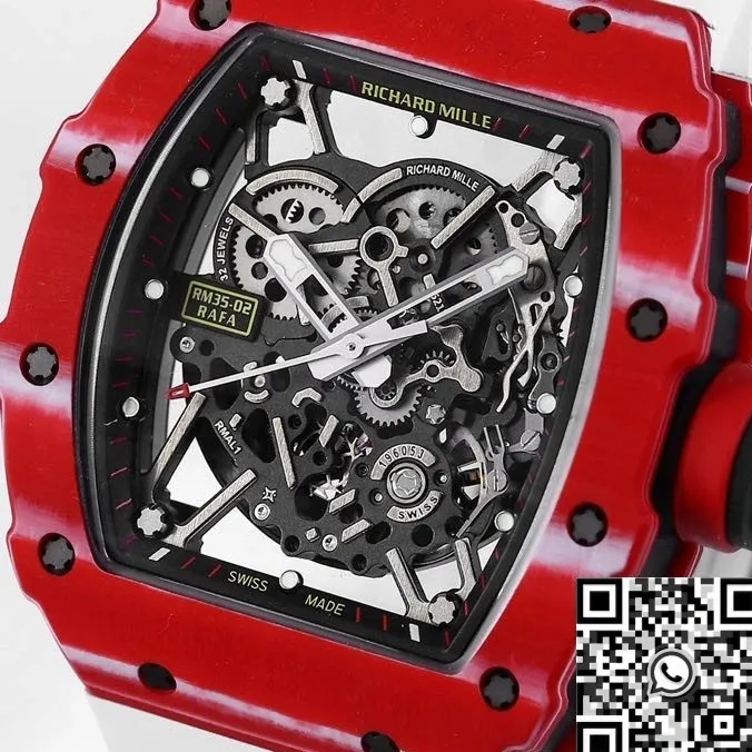 Resilient Richard Mille RM35-02 White Strap Carbon Fiber Watch BBR Factory 2593
