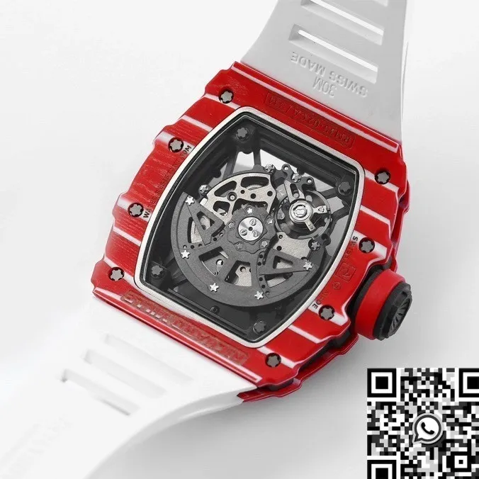 Resilient Richard Mille RM35-02 White Strap Carbon Fiber Watch BBR Factory 2593