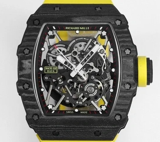 Reliable Richard Mille RM35-02 Yellow Strap Watch BBR Factory 2586